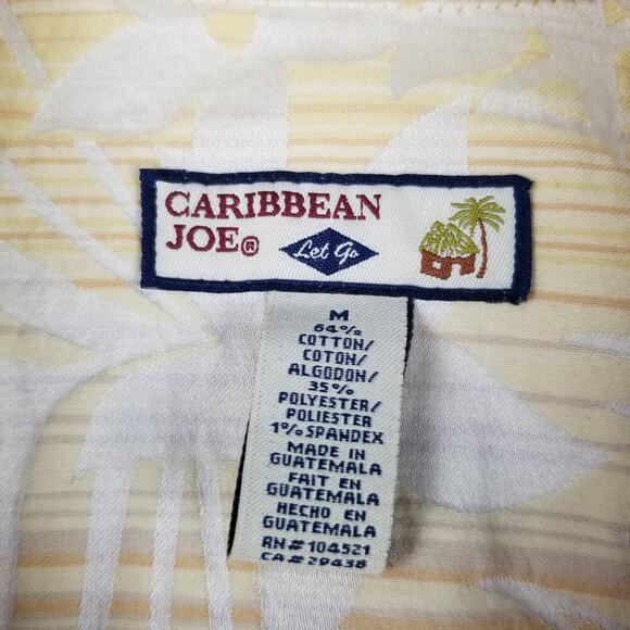 Caribbean Joe Light Yellow White Floral Textured Jean Style Jacket Size Medium - Picture 4 of 4